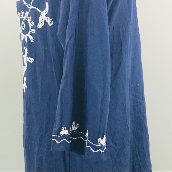 RIVIER SUN Navy & White Embroidered Dress Sz M - Picture 5 of 8